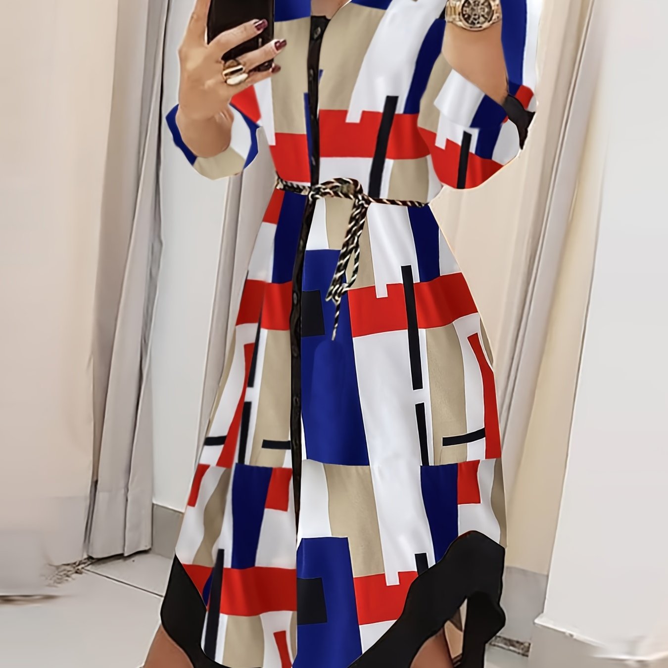 Elegant Summer High Waist Fashion Ditsy Floral Print Slim Temperament Maxi Dresses