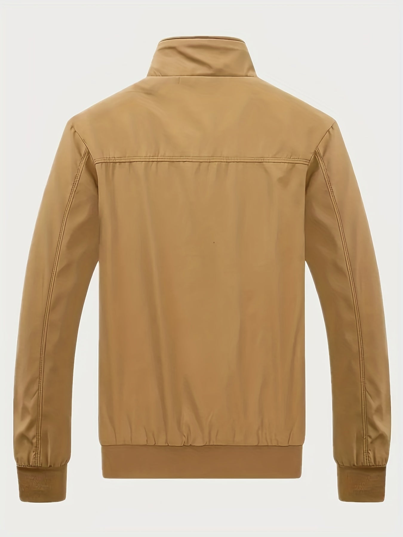 Men's Casual Sports Lapel Collar Zip Up Jacket With Pockets