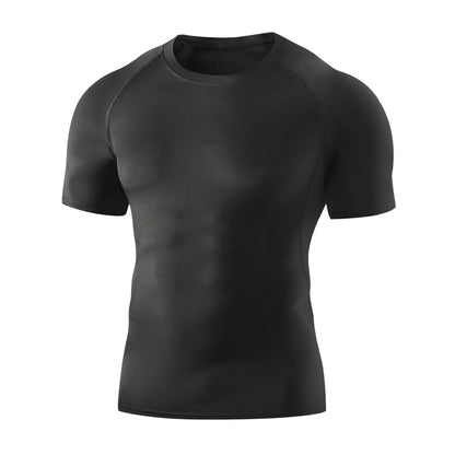 Short Sleeve Crew Neck Performance Gym Athletic T-Shirt Black