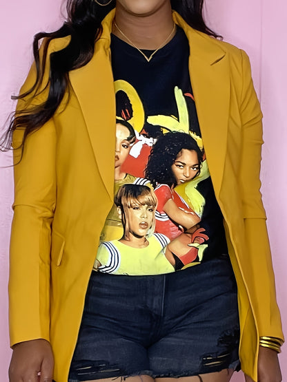 Stylish Solid Long Sleeve Open Front Lapel Blazer