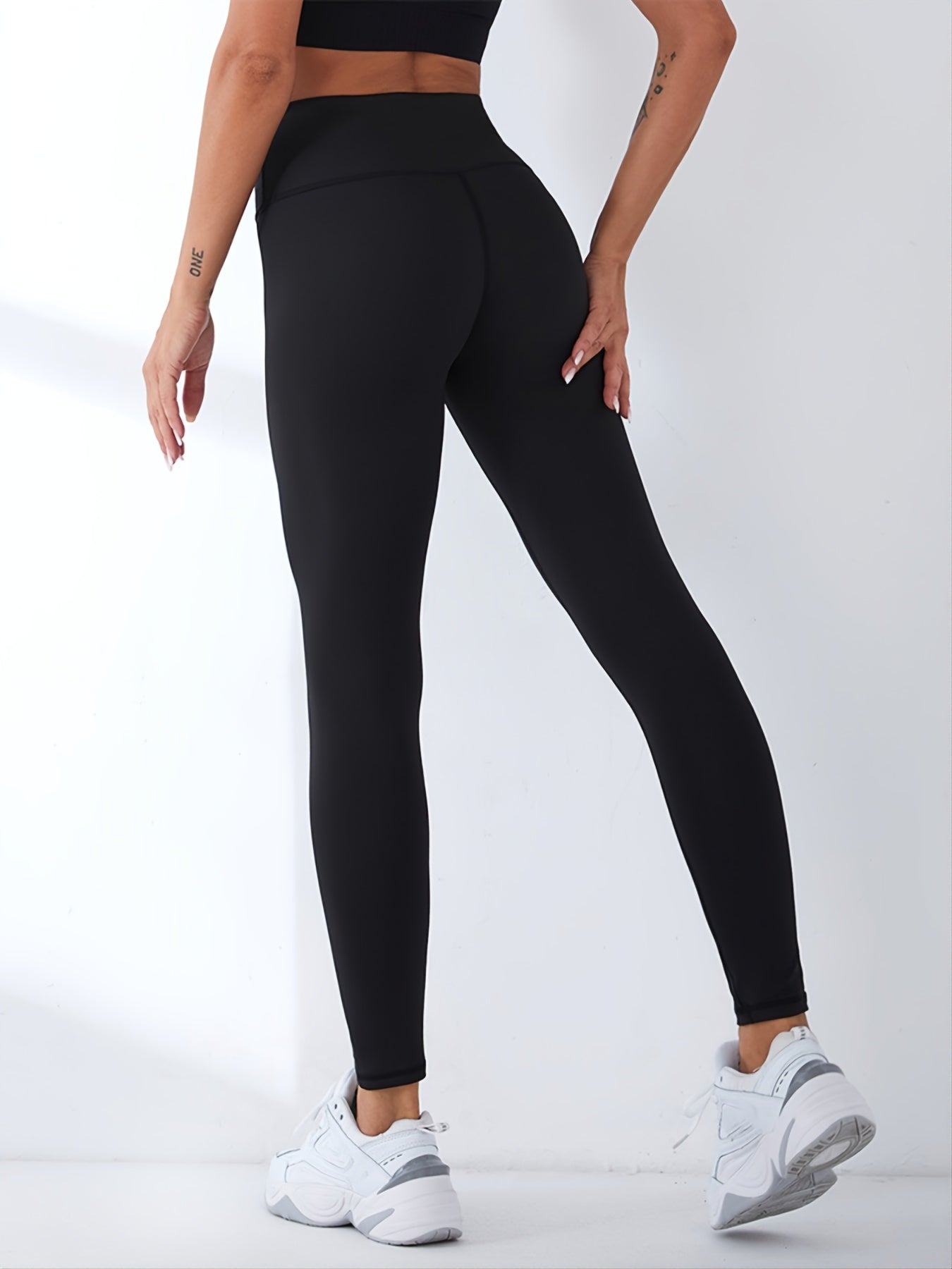 Seamless Solid Color Quick-drying Mid Stretch Butt Lifting Yoga Leggings