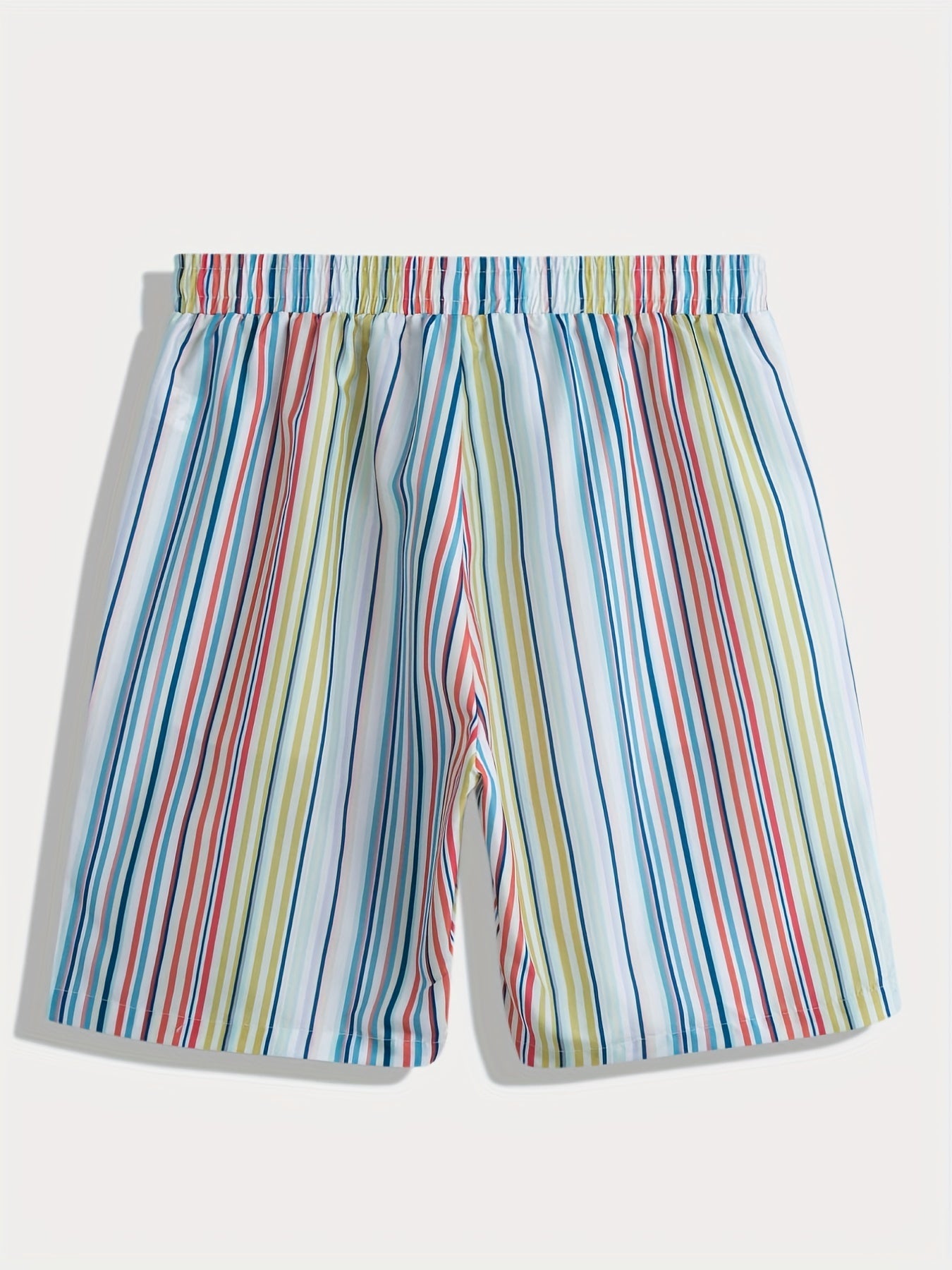 Men's Vertical Striped Swim Trunks Quick Dry Beach Shorts For Holiday