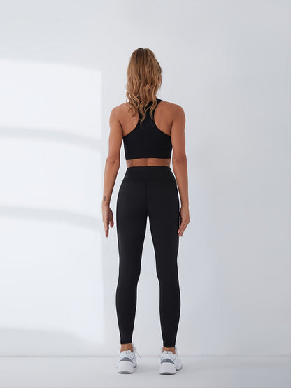 Seamless Solid Color Quick-drying Mid Stretch Butt Lifting Yoga Leggings