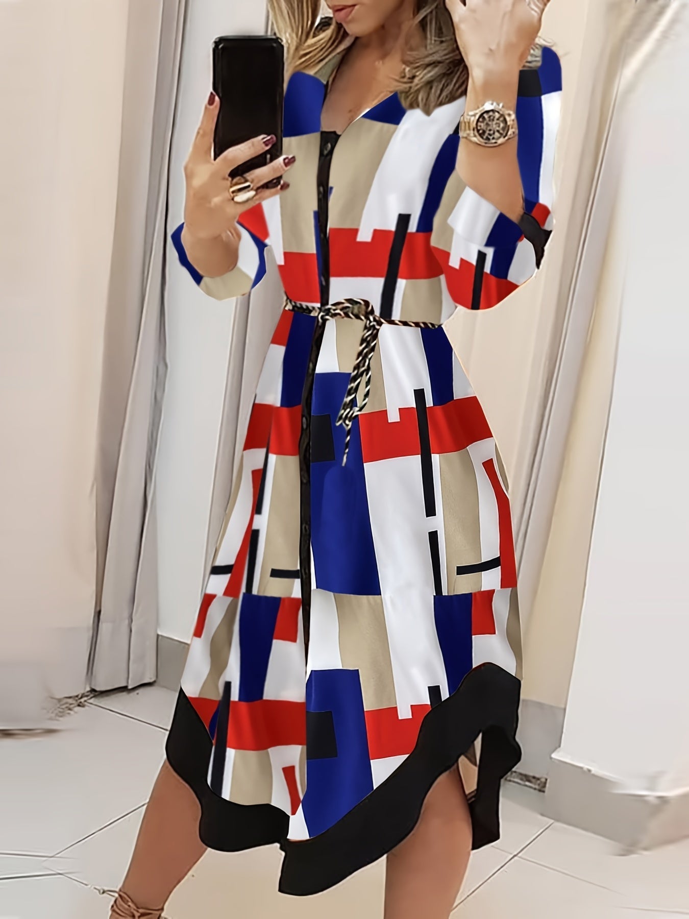 Elegant Summer High Waist Fashion Ditsy Floral Print Slim Temperament Maxi Dresses