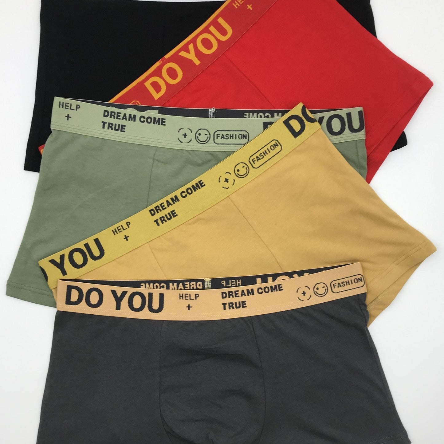 5pcs Men's Cotton Plain Color Breathable Soft Boxer Briefs Underwear