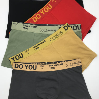 5pcs Men's Cotton Plain Color Breathable Soft Boxer Briefs Underwear