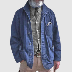 Men's new fashion suit collar jeans men's jacket