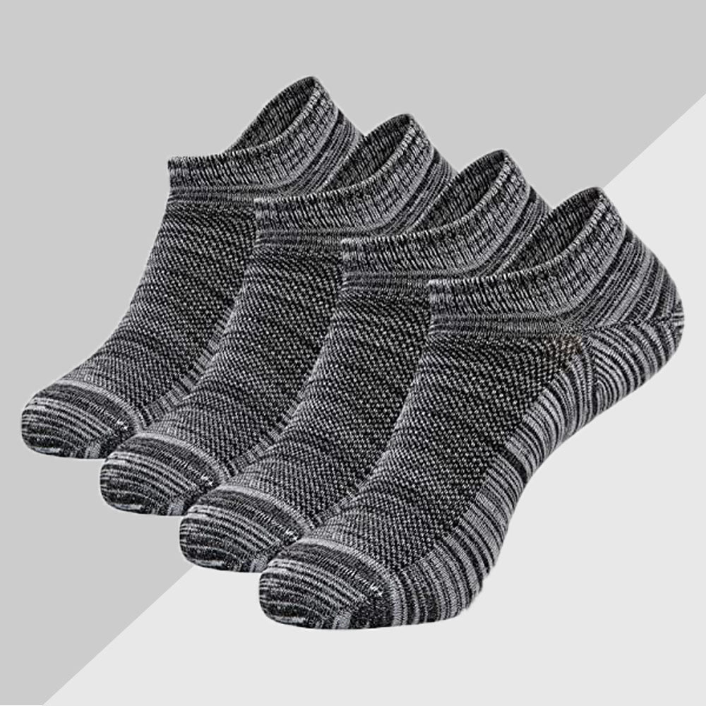 4pairs Men's Cushioned Low Cut Athletic Breathable Socks For Running