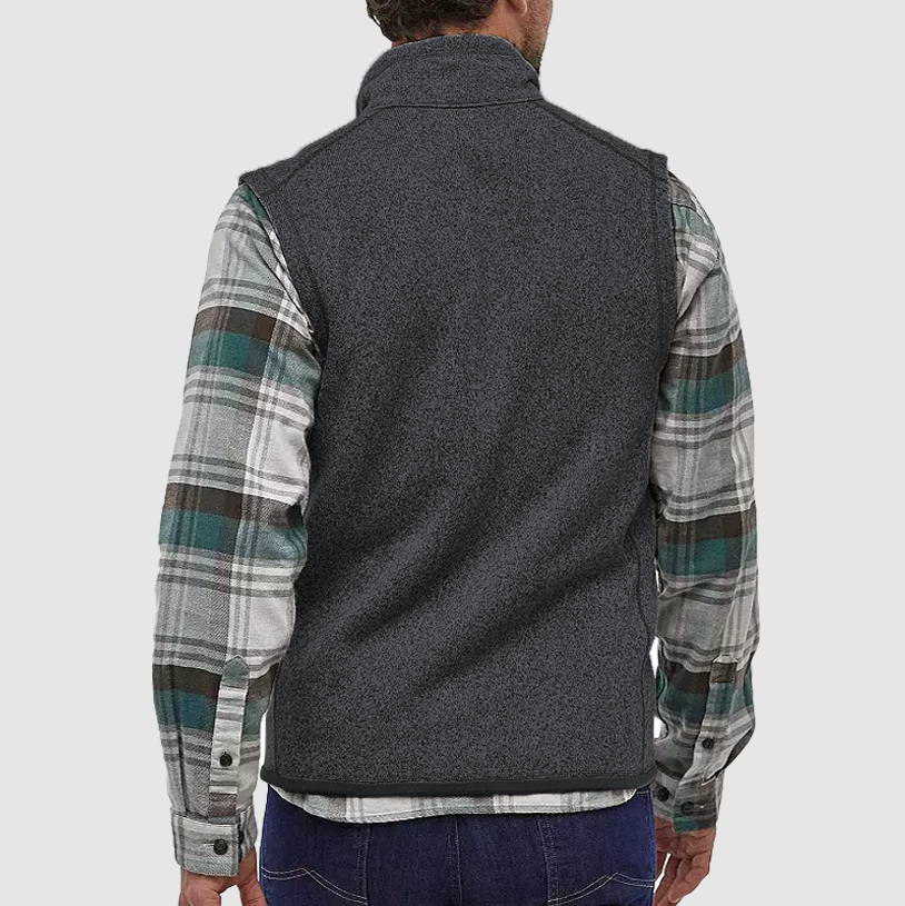 Men's Outdoor Fleece Vest Windproof Standing Collar Cardigan