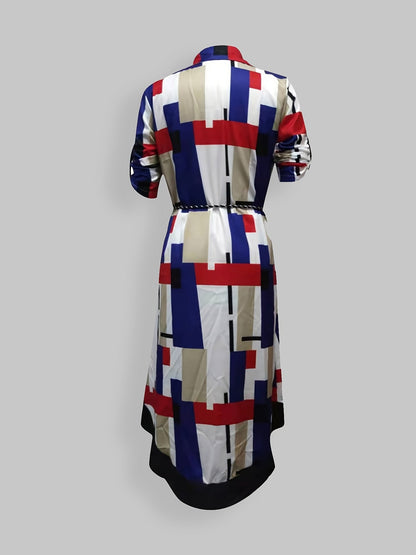 Elegant Summer High Waist Fashion Ditsy Floral Print Slim Temperament Maxi Dresses