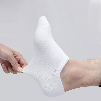 10pairs Men's Cotton Blend Plain Color Breathable Sweat Resistant Anti-odor Socks