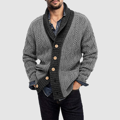 Long Sleeve Lapel Knit Sweater