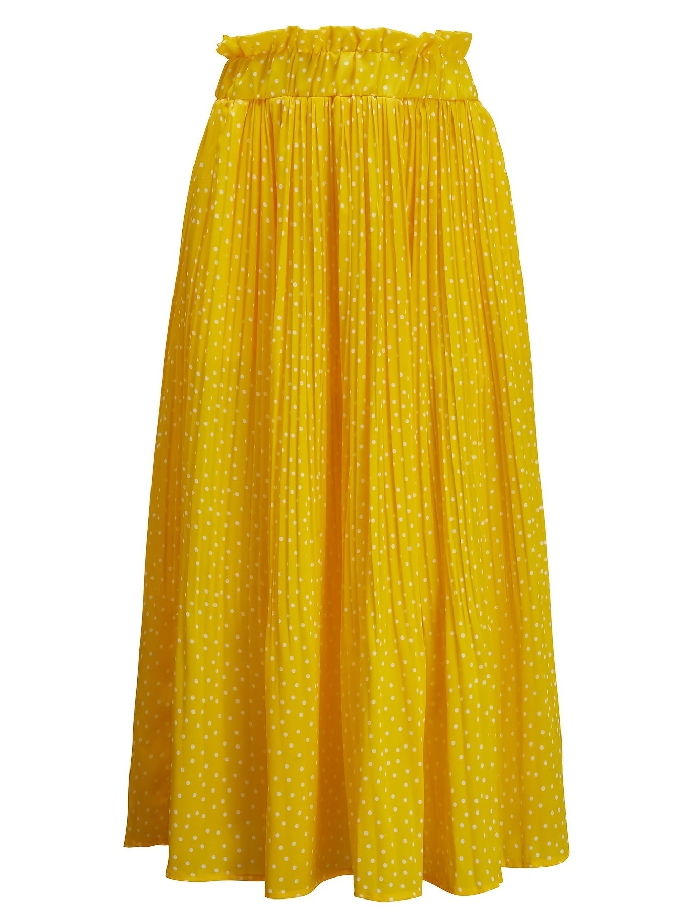 Pretty Polka Dot Pleated Skirt - High Waisted Spring Summer Casual Everyday