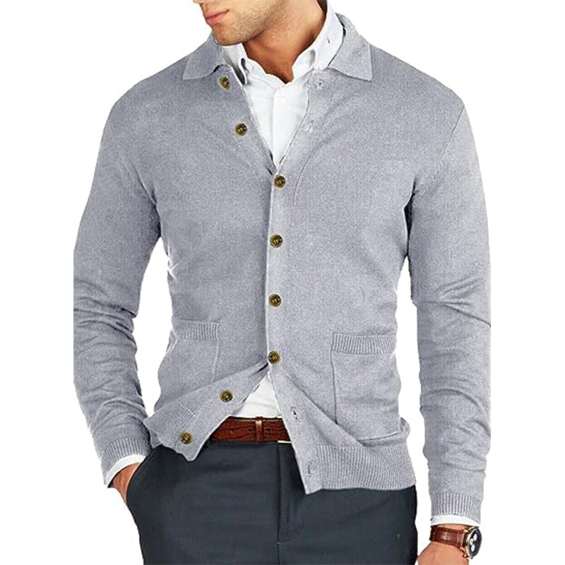 New Men's Button Down Long Sleeve Slim Cardigan Sweater