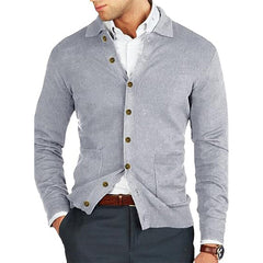 New Men's Button Down Long Sleeve Slim Cardigan Sweater