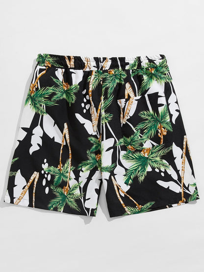 Men's Palm Tree Beach Drawstring Shorts