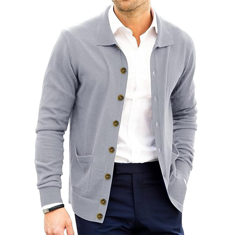 New Men's Button Down Long Sleeve Slim Cardigan Sweater