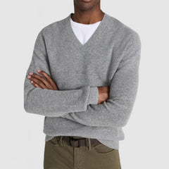 Men's Casual Loose V Neck Cashmere Sweater