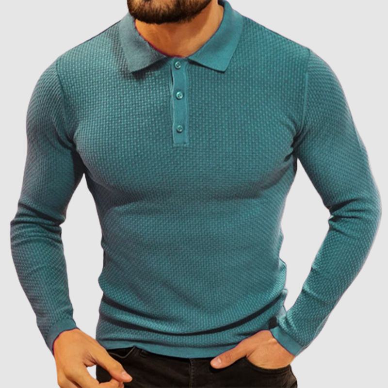Men's new knit sweater long sleeve solid color casual top