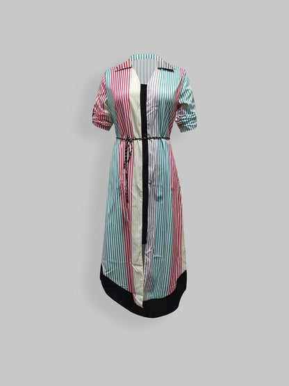 Elegant Summer High Waist Fashion Ditsy Floral Print Slim Temperament Maxi Dresses