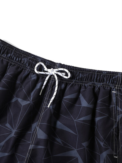 Men's Casual Geometric Pattern Beach Shorts
