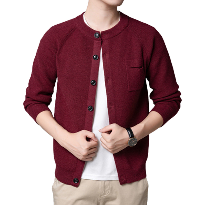 Men's Autumn New Slim Fitting Casual Knitted Cardigan