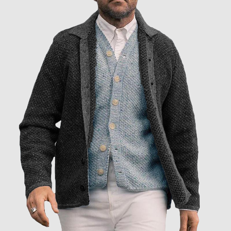 Men's sweater, coat, suit, standing collar, knit sweater