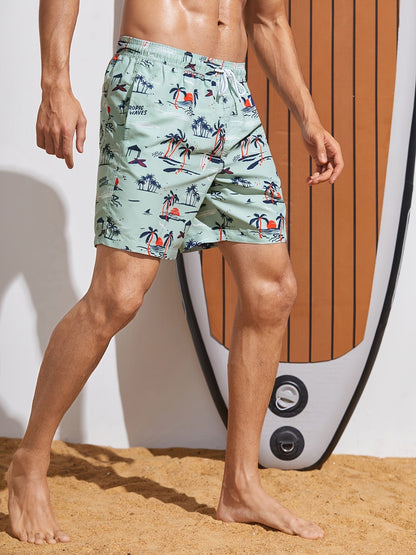 Men's Quick Dry Swim Shorts With Mesh Lining