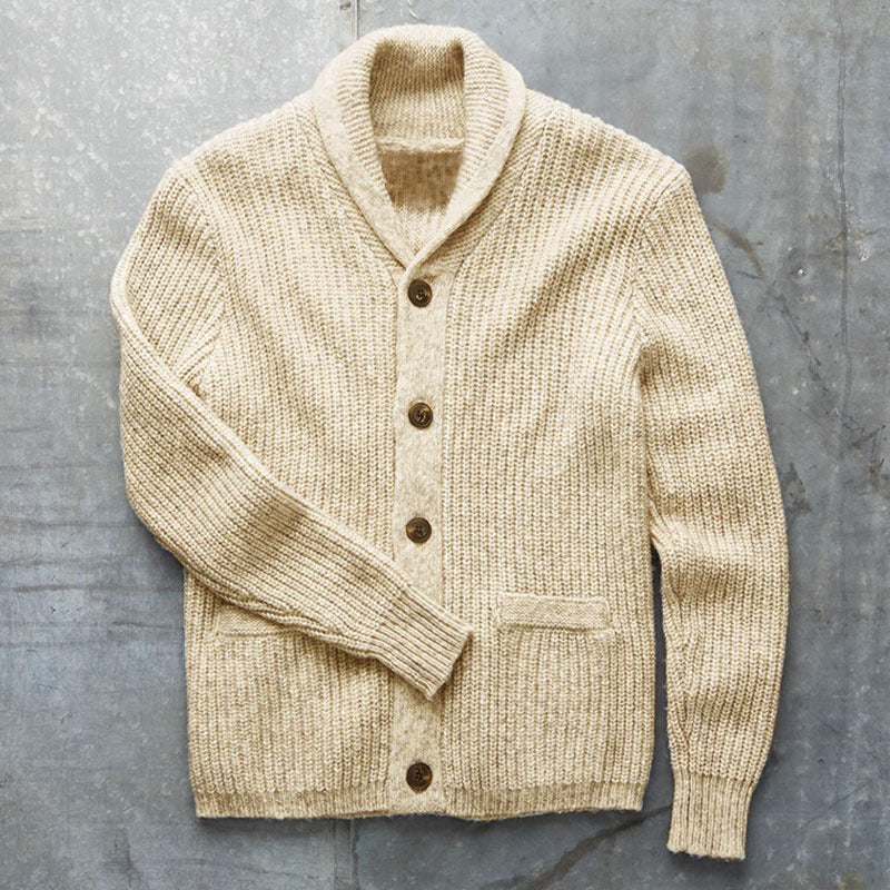 Men's Lapel Loose Pocket Sweater Cardigan