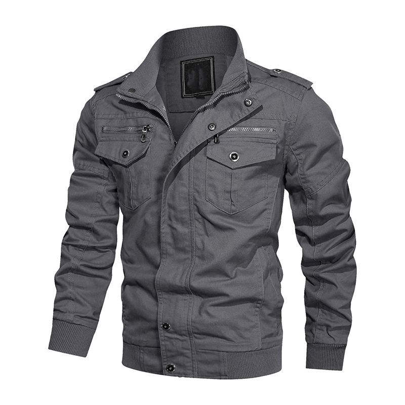Men's jacket with pure cotton wash coat with thin style and many bags