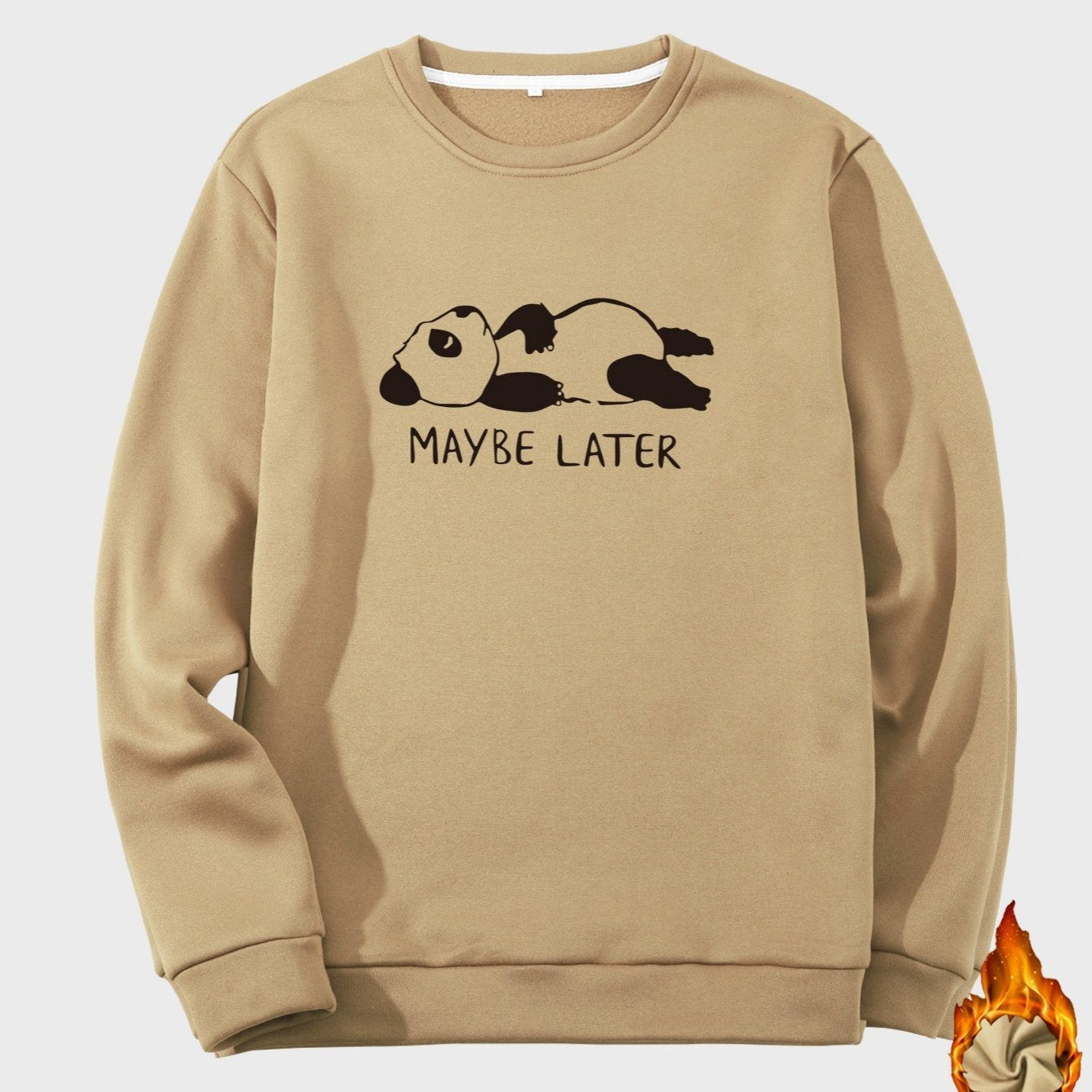 Men's Bear Graphic Print Fleece Crew Neck Sweatshirt