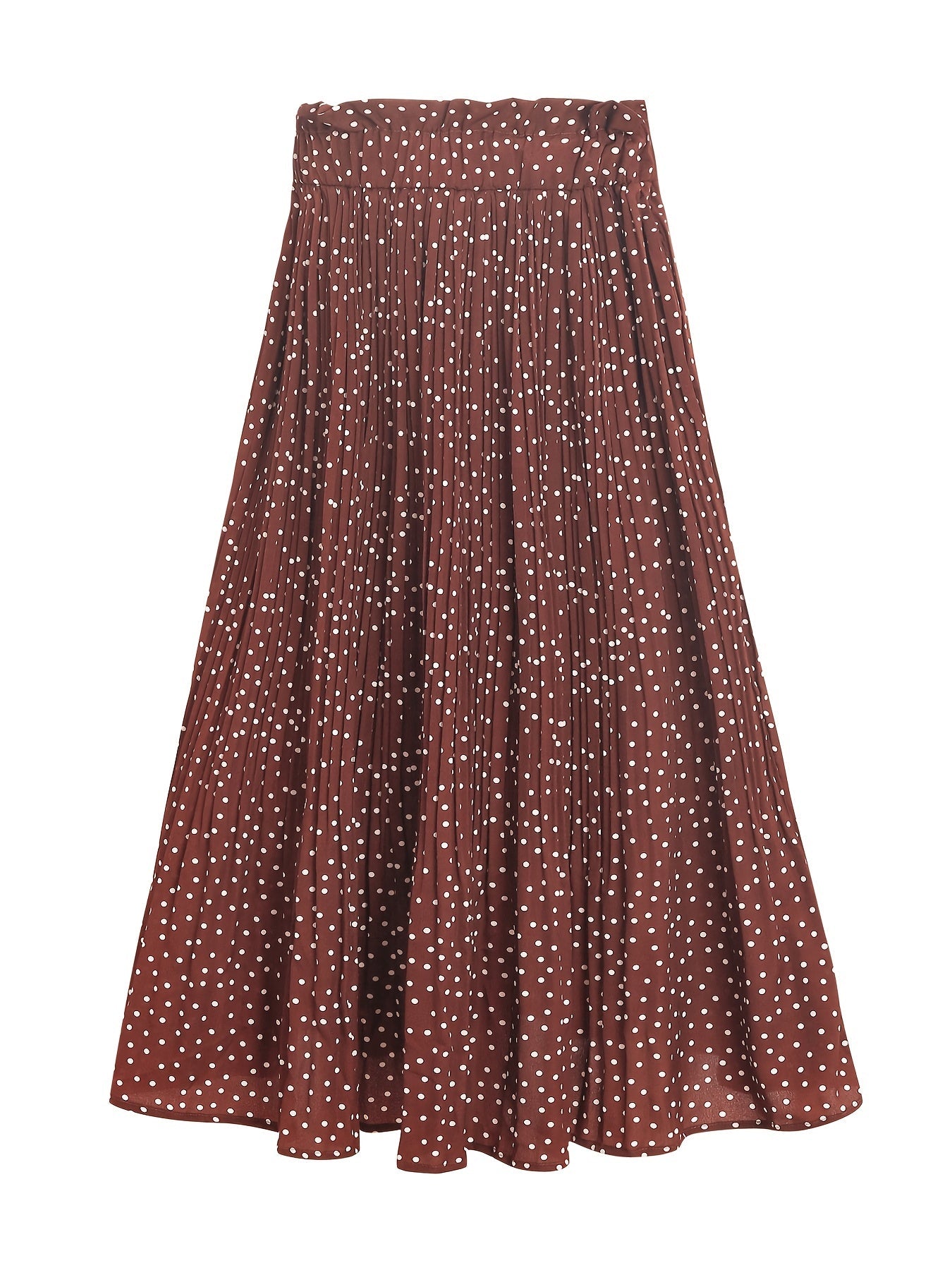 Pretty Polka Dot Pleated Skirt - High Waisted Spring Summer Casual Everyday