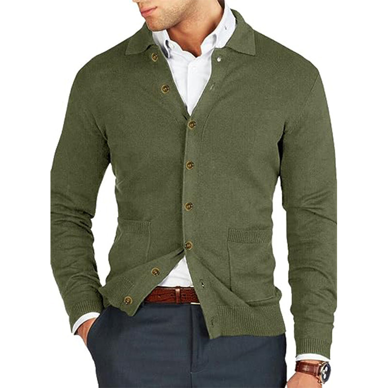 New Men's Button Down Long Sleeve Slim Cardigan Sweater