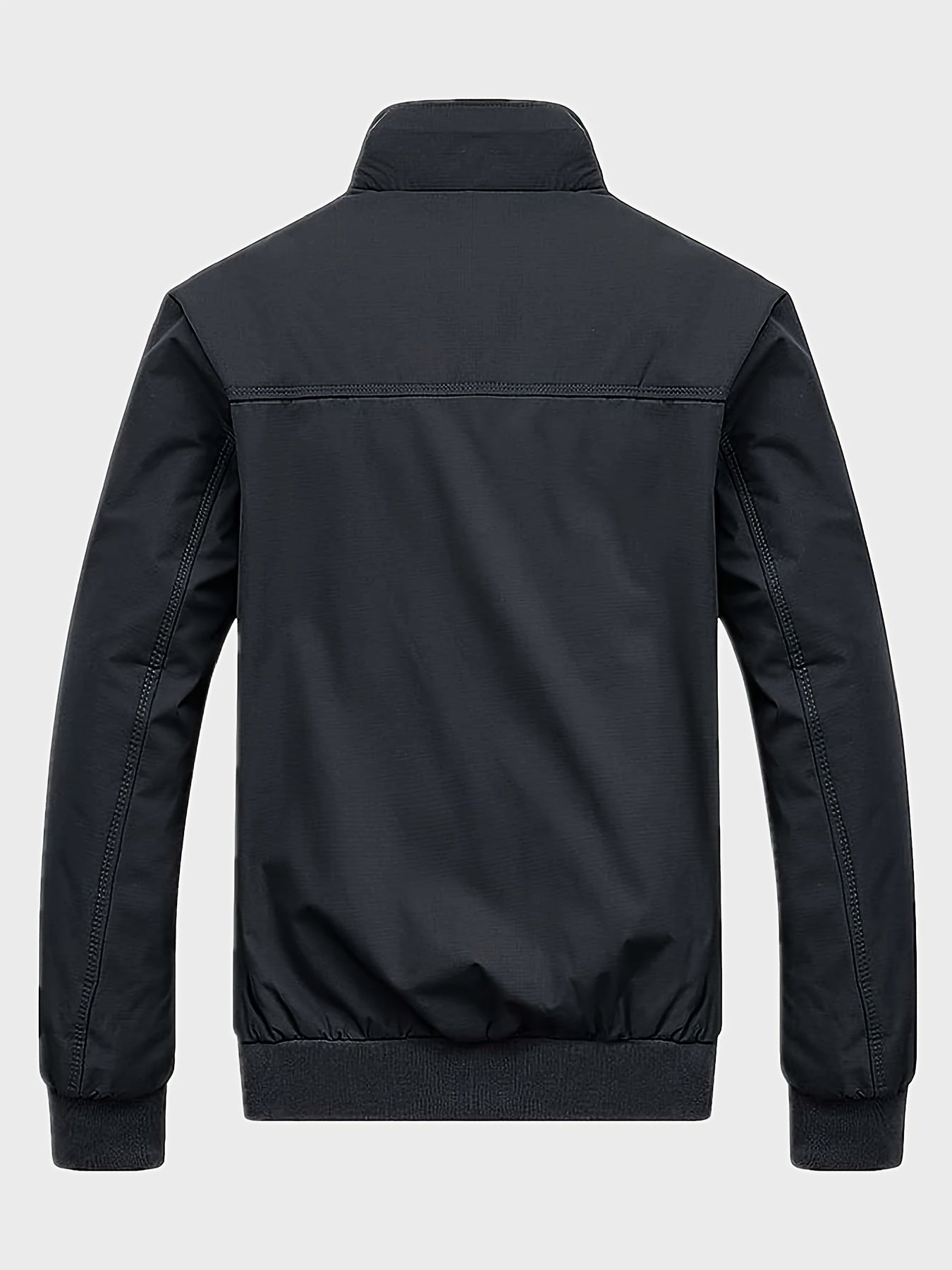 Men's Casual Sports Lapel Collar Zip Up Jacket With Pockets