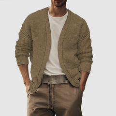 Men's solid color single-breasted knit top fashion casual cardigan long-sleeved sweater coat