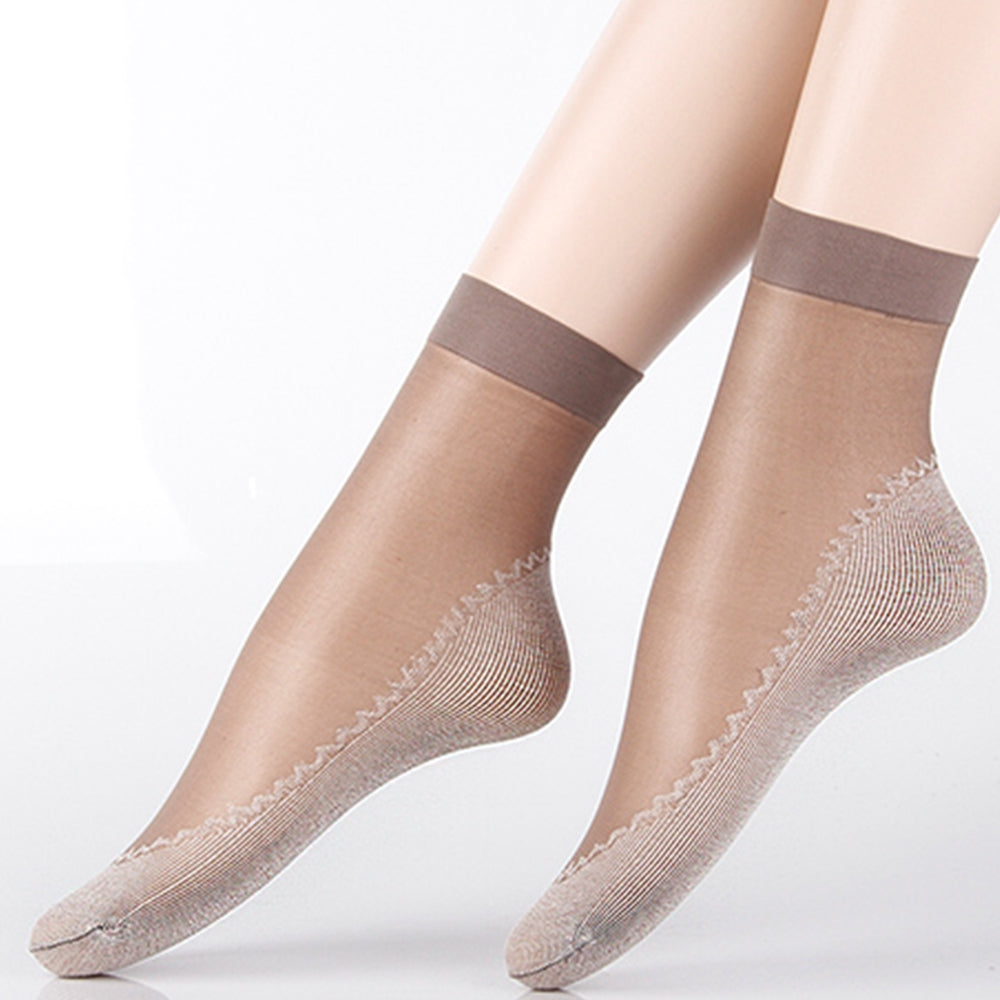 10 Pairs Thin Transparent Comfy Lightweight Non-slip Short Socks