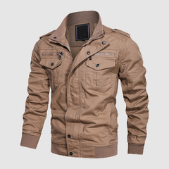 Men's jacket with pure cotton wash coat with thin style and many bags