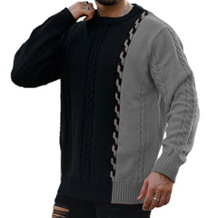Men's Color Matching Round Neck Sweater