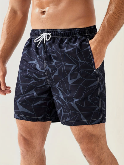 Men's Casual Geometric Pattern Beach Shorts