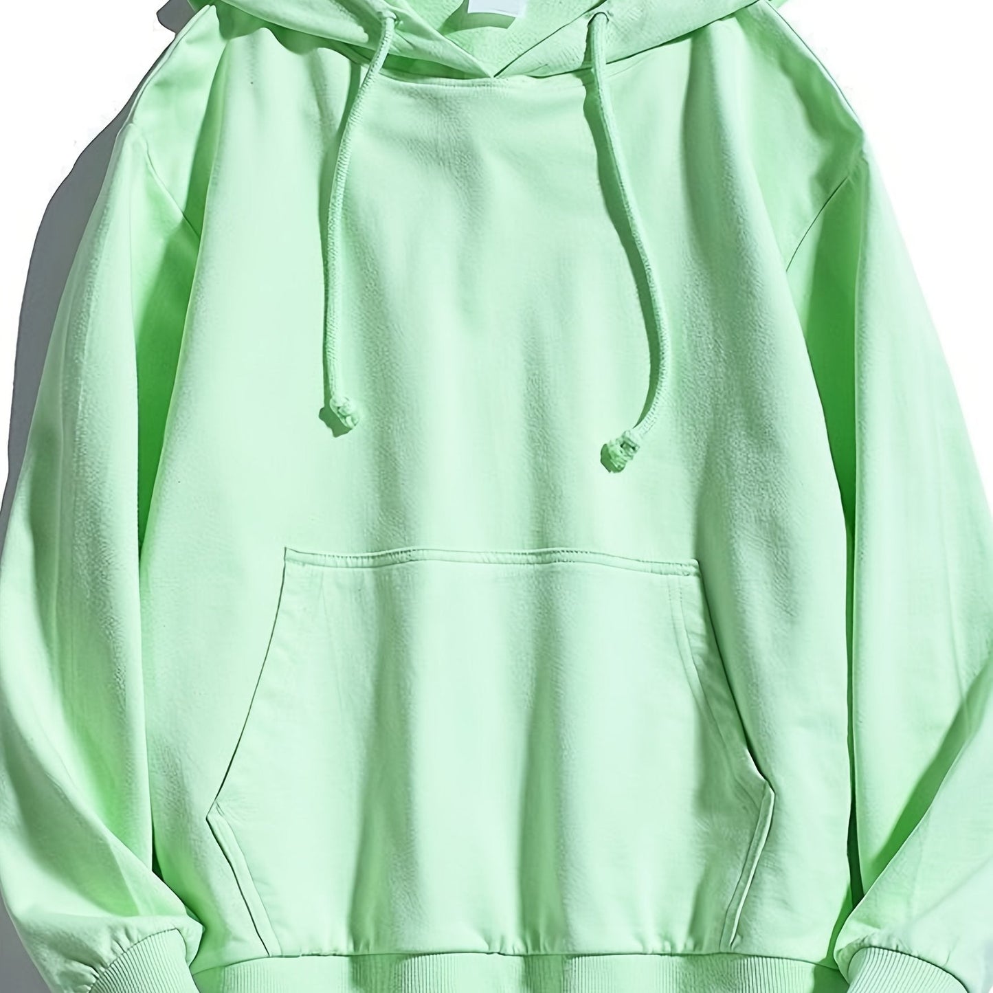 Men's Outfit Solid Color Hooded Jacket Loose Large Size Couple Pullover Port Style Cotton Sweatshirt