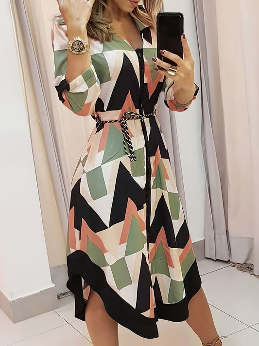 Elegant Summer High Waist Fashion Ditsy Floral Print Slim Temperament Maxi Dresses