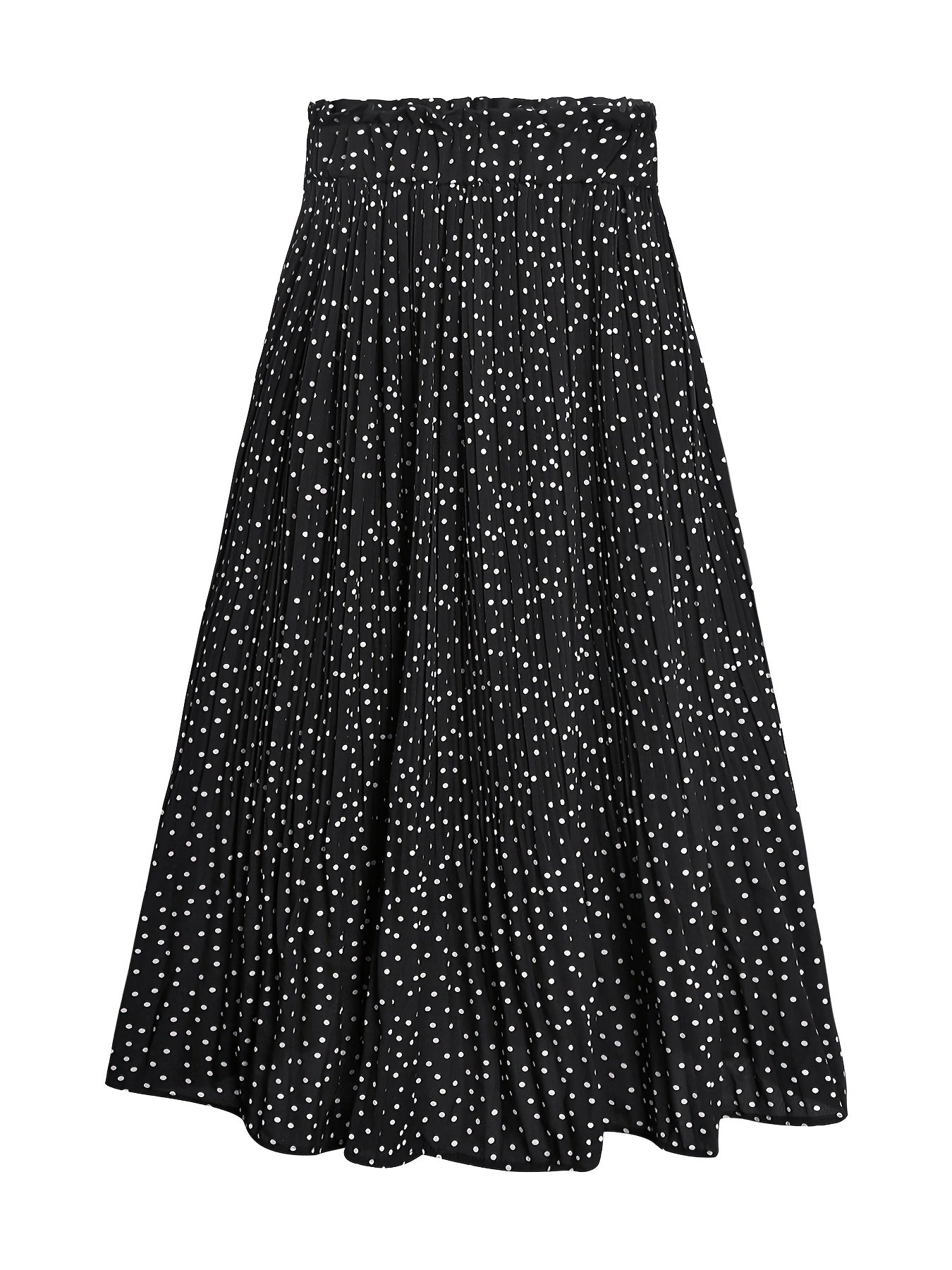 Pretty Polka Dot Pleated Skirt - High Waisted Spring Summer Casual Everyday