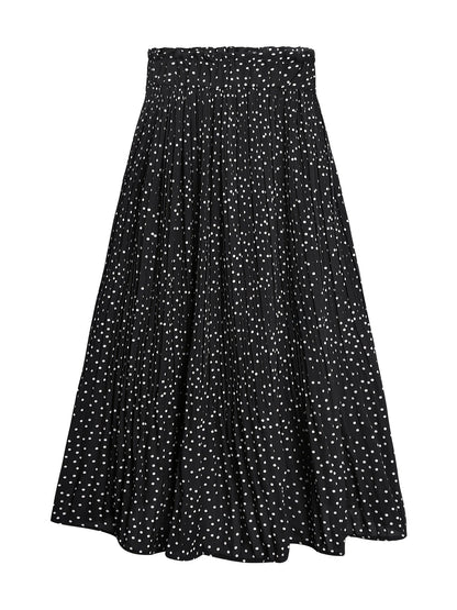 Pretty Polka Dot Pleated Skirt - High Waisted Spring Summer Casual Everyday