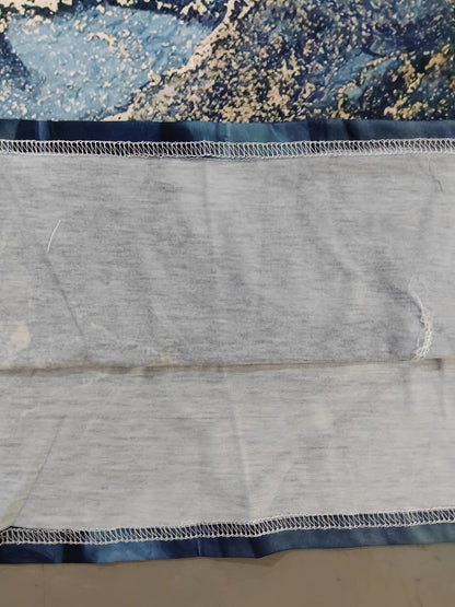 Gold Marble Print Ocean Wave Halter Neck Elegant Beach Sleeveless Loose Vacation Dress