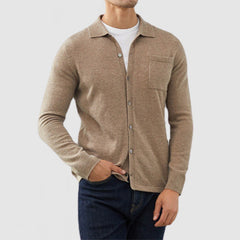 Men's Elegant Lapel Pocket Button Knit Cardigan