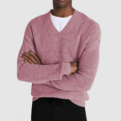 Men's Casual Loose V Neck Cashmere Sweater