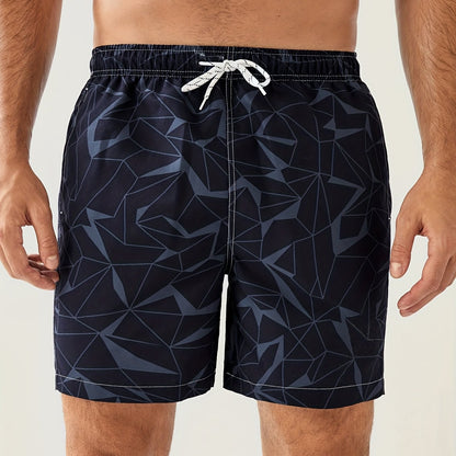 Men's Casual Geometric Pattern Beach Shorts