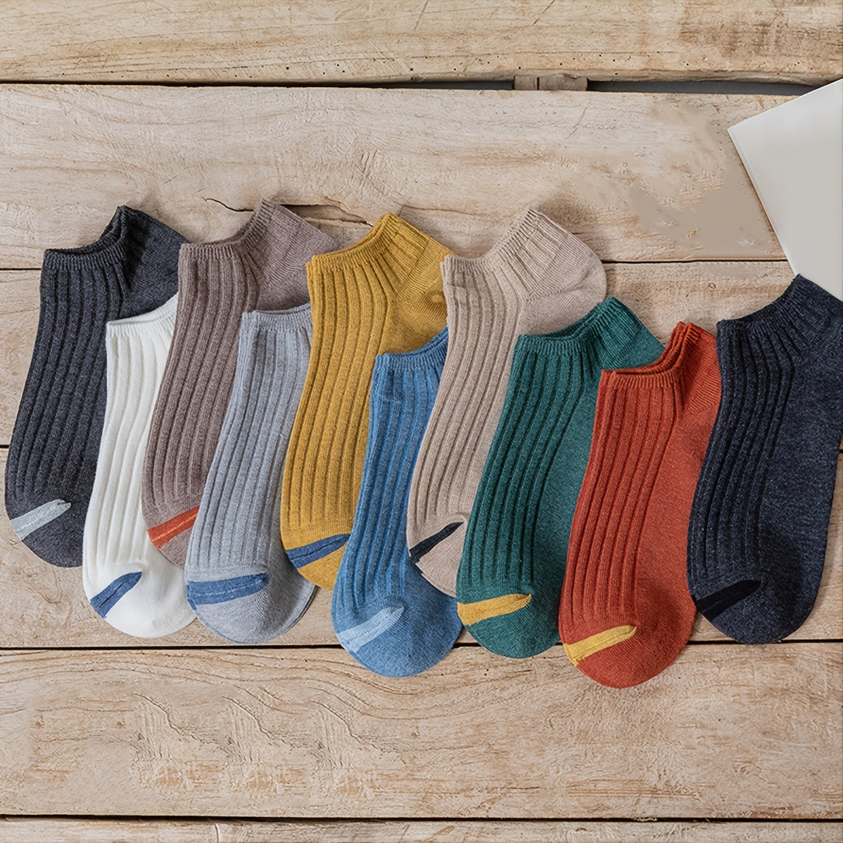 10pairs Men's Color Block Ankle Business Casual Socks