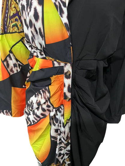 Women's Dresses Casual Elegant Long Sleeve V Neck Button Print Fashion Loose Dresses