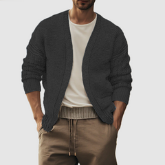 Men's solid color single-breasted knit top fashion casual cardigan long-sleeved sweater coat